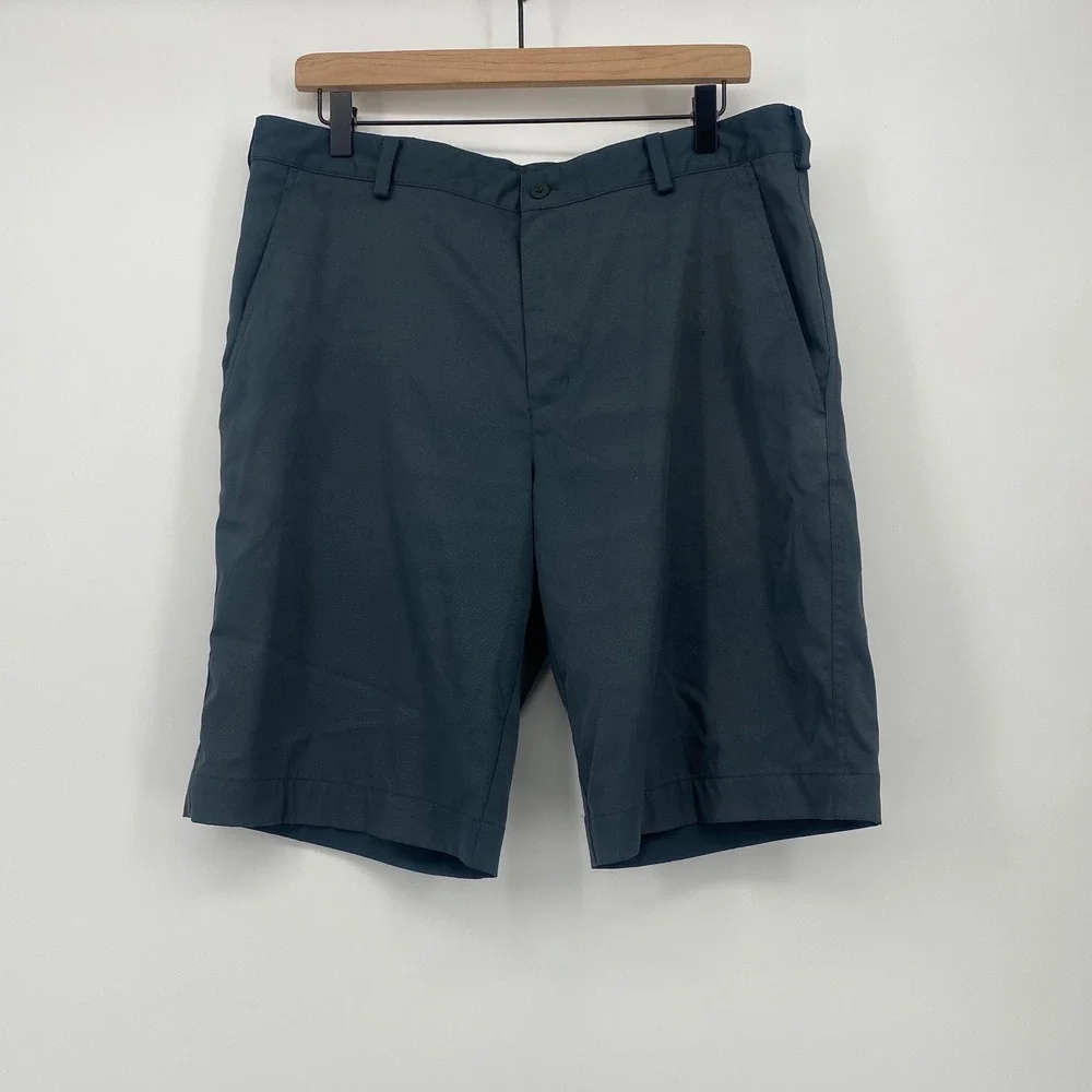 Nike Golf Shorts Mens 34 Fit Dry Flat Front Performance Slate Gray Activewear